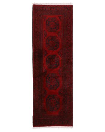 Tapis Afghan Akhche couloir Rouge