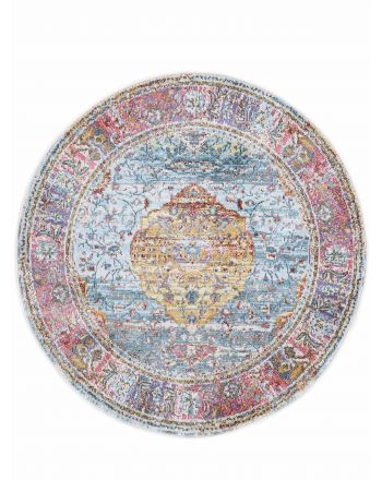 Tapis Vintage Esha ronde Multicouleur