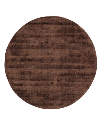 Tapis en viscose rond Ava Marron foncé