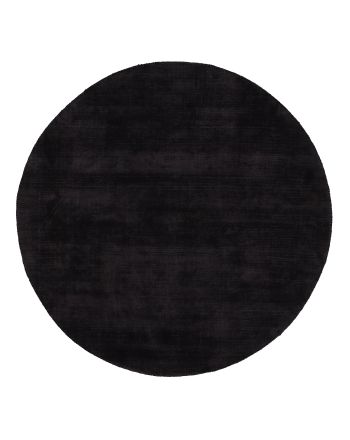 Tapis en viscose rond Ava Noir