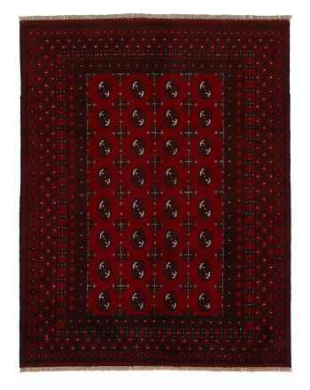Tapis Afghan Akhche Bokhara Rouge
