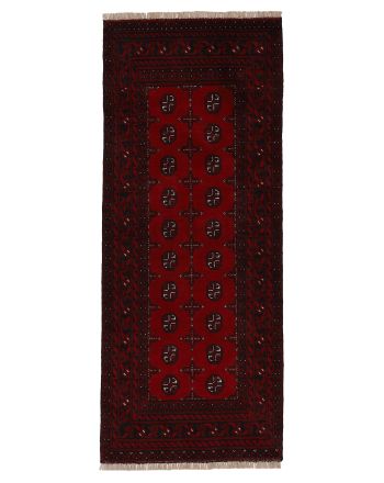 Tapis Afghan Akhche couloir Rouge