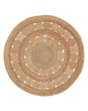 Tapis de Jute Dana ronde Beige