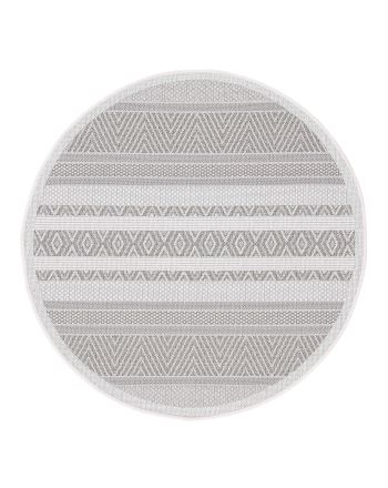 Tapis dextérieur & intérieur Boho rond Beige