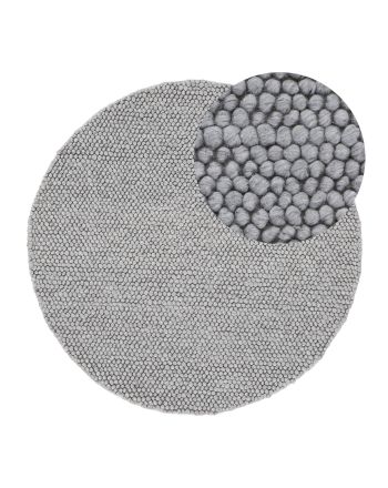 Tapis de laine Calo ronde Gris clair