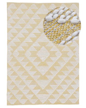 Tapis en coton Kilim Durry Jaune