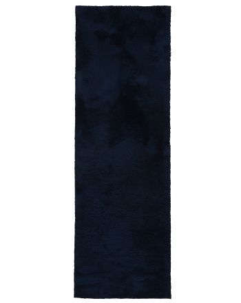 Tapis à poils longs Silky couloir Bleu