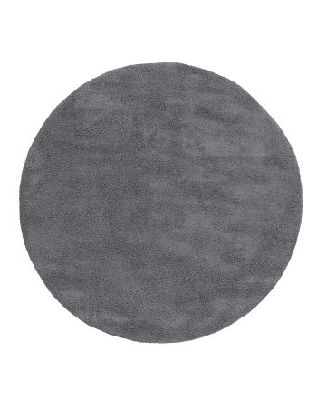 Tapis à poils longs Breeze ronde Gris