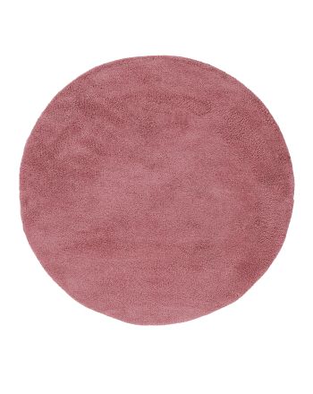 Tapis à poils longs Breeze ronde Rose