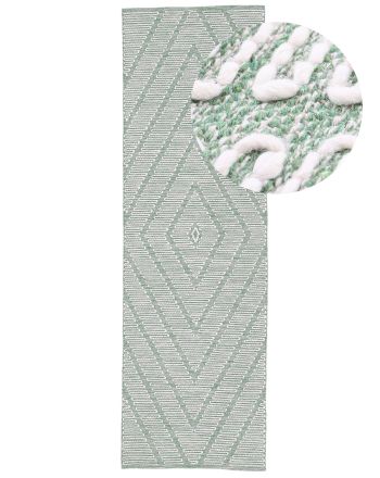 Tapis en coton Kilim Durry Vert