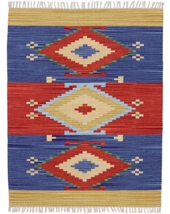 Tapis tissé à plat Kilim Svea Multicouleur