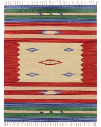 Tapis tissé à plat Kilim Mira Rouge