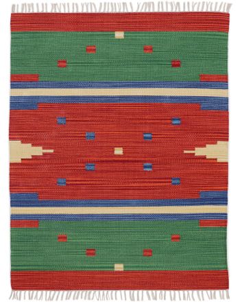 Tapis tissé à plat Kilim Amar Rouge
