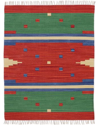 Tapis tissé à plat Kilim Amar Rouge