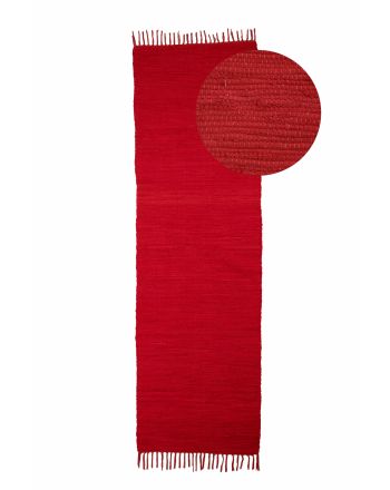 Tapis tissé à plat Kilim Chindi couloir Rouge