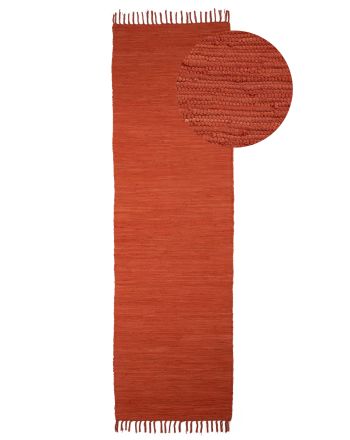 Tapis tissé à plat Kilim Chindi couloir Orange