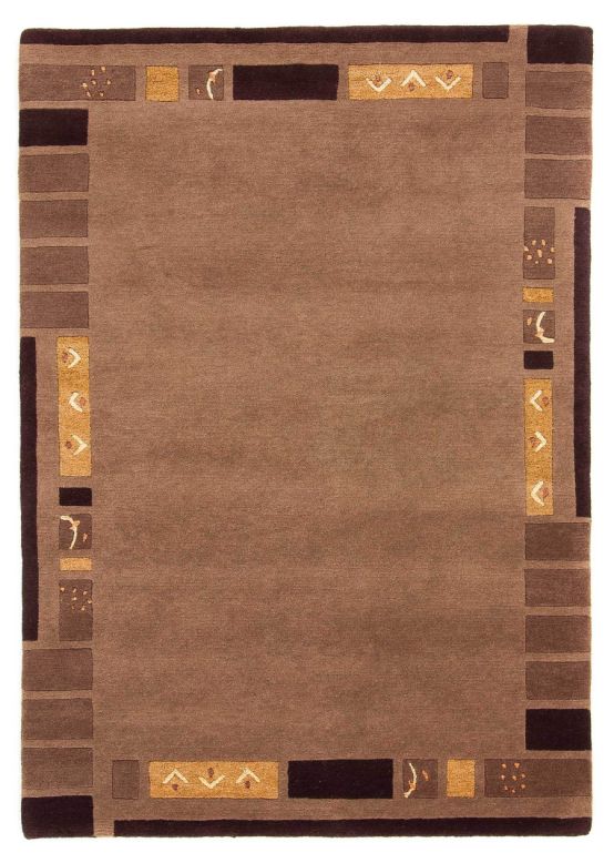 Tapis de laine Nepal Jaipur Marron