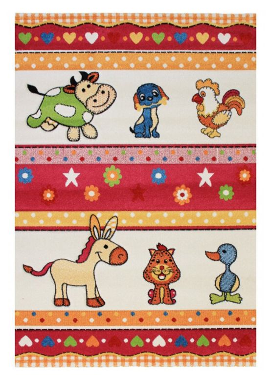 Tapis enfant Zoo Rouge