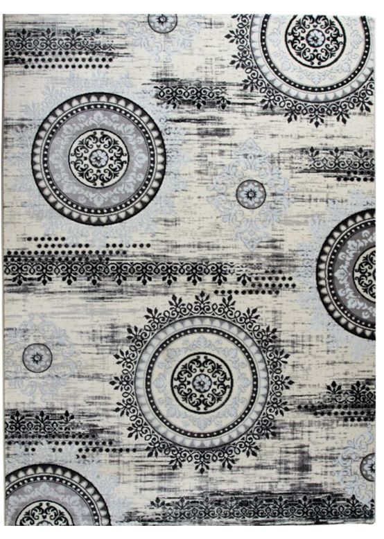 Tapis Mandala Gris