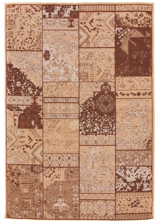 Tapis tissé à plat Kilim Patchwork Sofi Beige