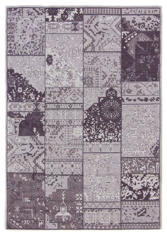 Tapis tissé à plat Kilim Patchwork Sofi Noir