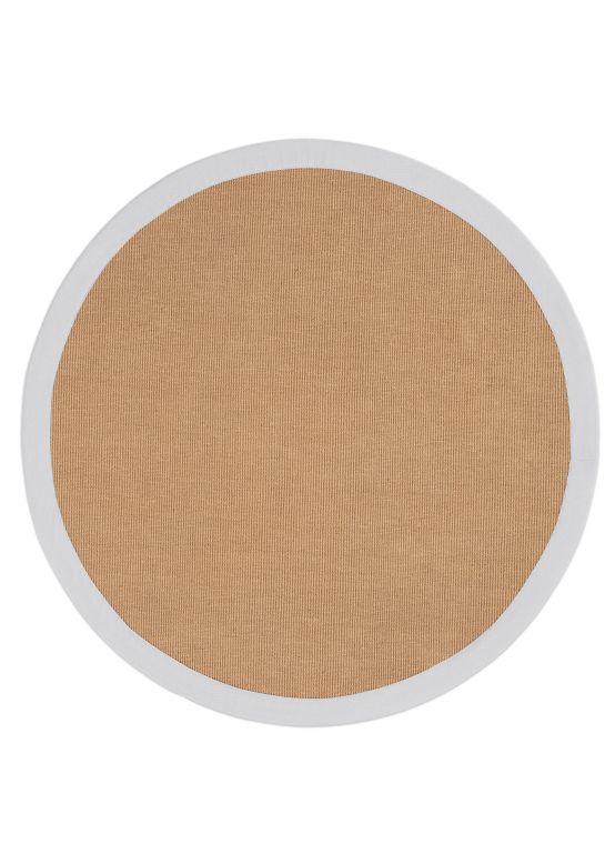 Tapis Sisal ronde Weiß