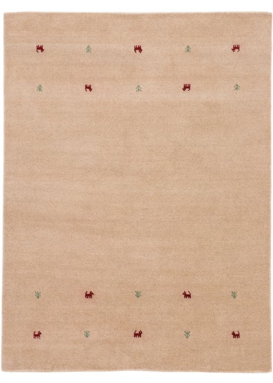 Tapis de laine Gabbeh Uni Beige