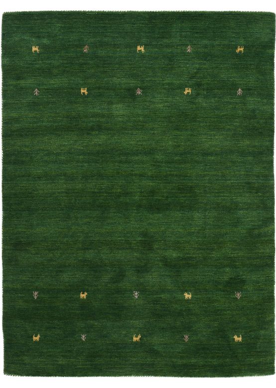 Tapis de laine Gabbeh Uni Vert