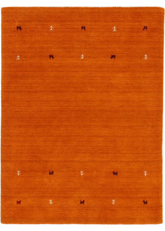 Tapis de laine Gabbeh Uni Orange