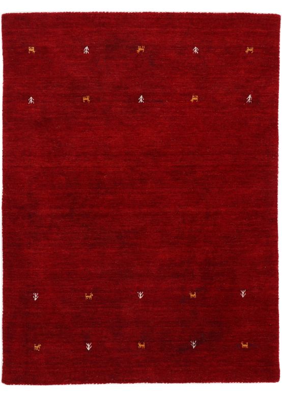 Tapis de laine Gabbeh Uni Rouge