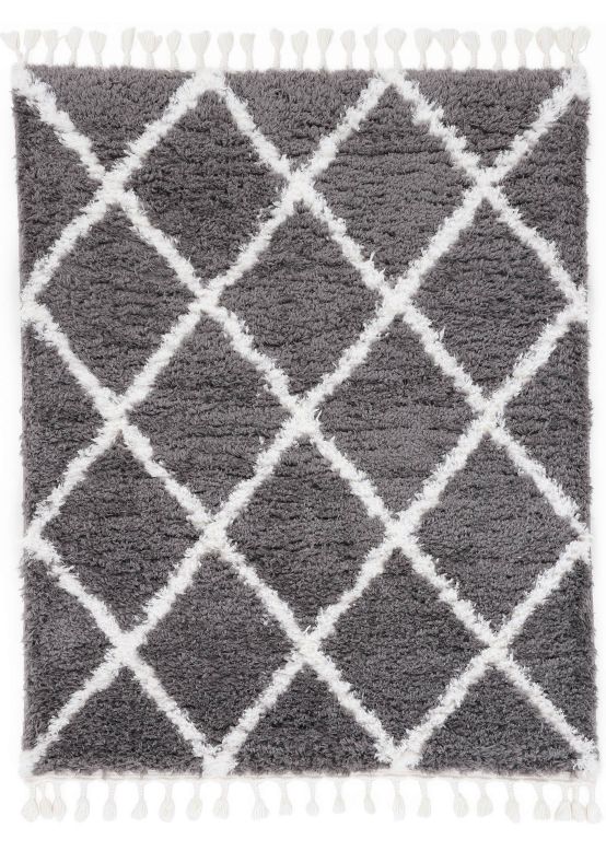 Tapis à poils longs Edda Gris