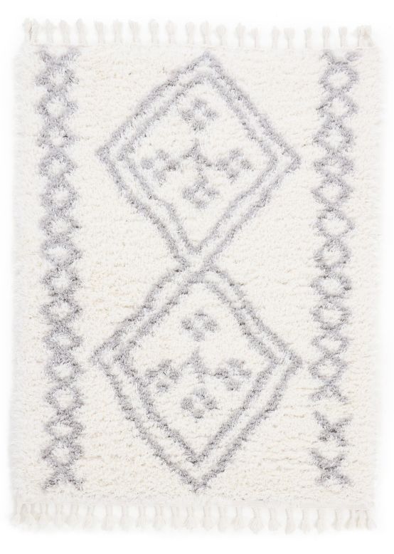 Tapis à poils longs Fiona Blanc