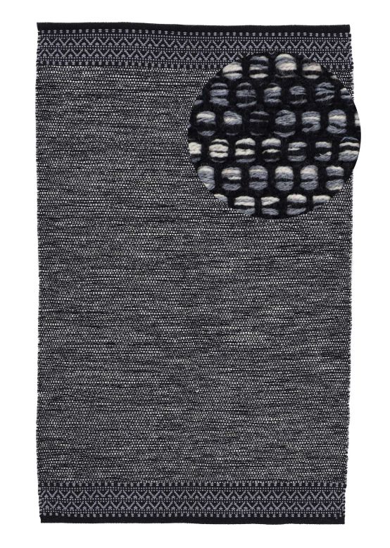 Tapis tissé à plat Kilim Mia Noir