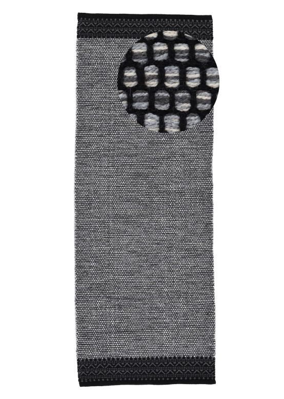 Tapis tissé à plat Kilim Mia couloir Gris