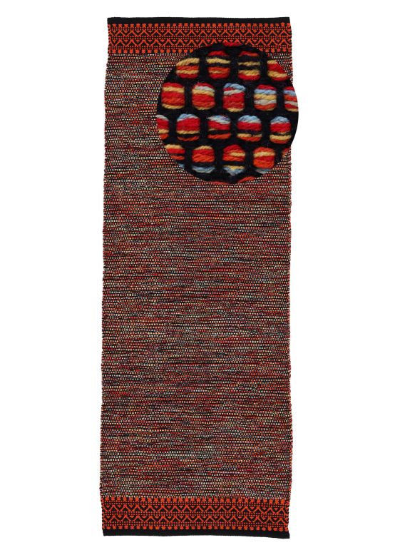 Tapis tissé à plat Kilim Mia couloir Orange