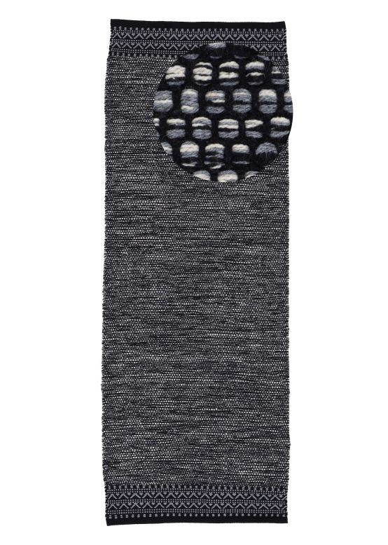 Tapis tissé à plat Kilim Mia couloir Noir