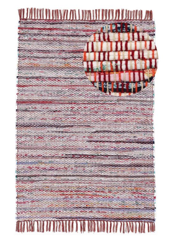 Tapis tissé à plat Kilim Chindi Rouge