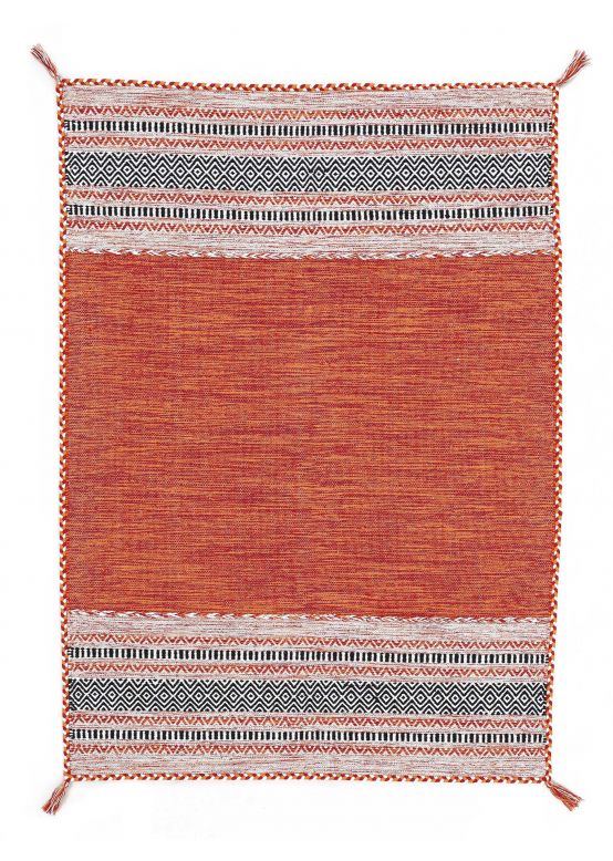 Tapis tissé à plat Kilim Azizi Orange