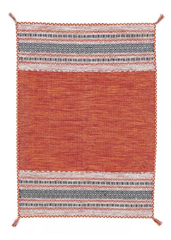 Tapis tissé à plat Kilim Azizi Orange