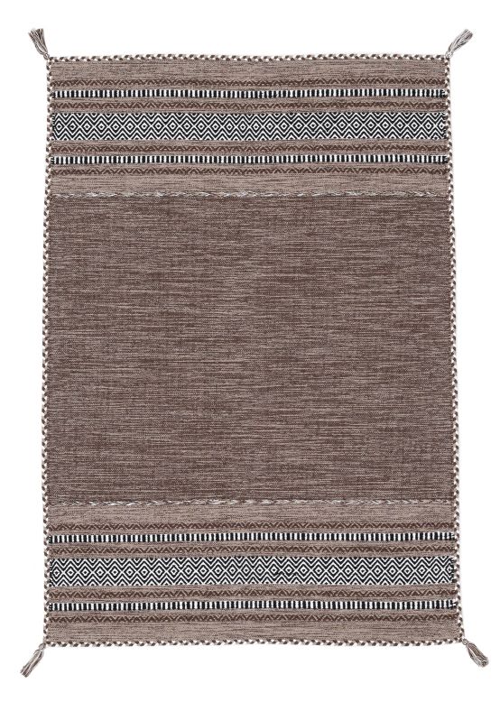 Tapis tissé à plat Kilim Azizi Marron