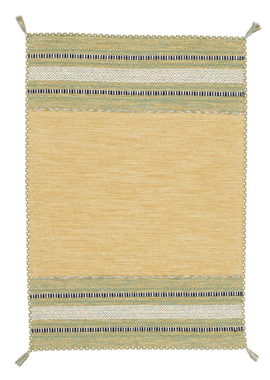 Tapis tissé à plat Kilim Azizi Jaune