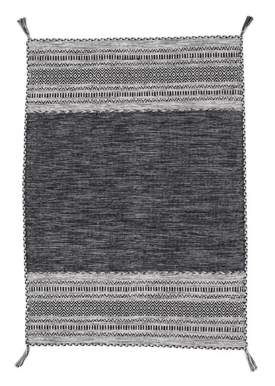 Tapis tissé à plat Kilim Azizi Noir