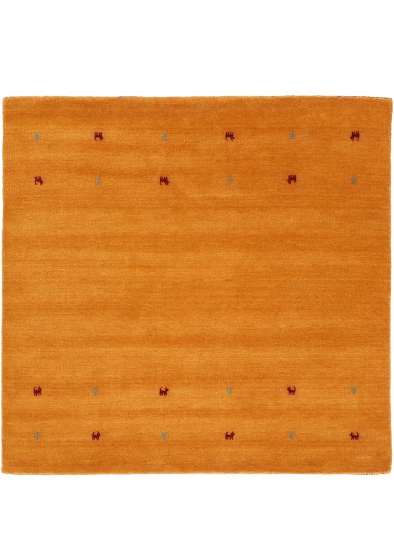 Tapis de laine Gabbeh Uni carré Jaune