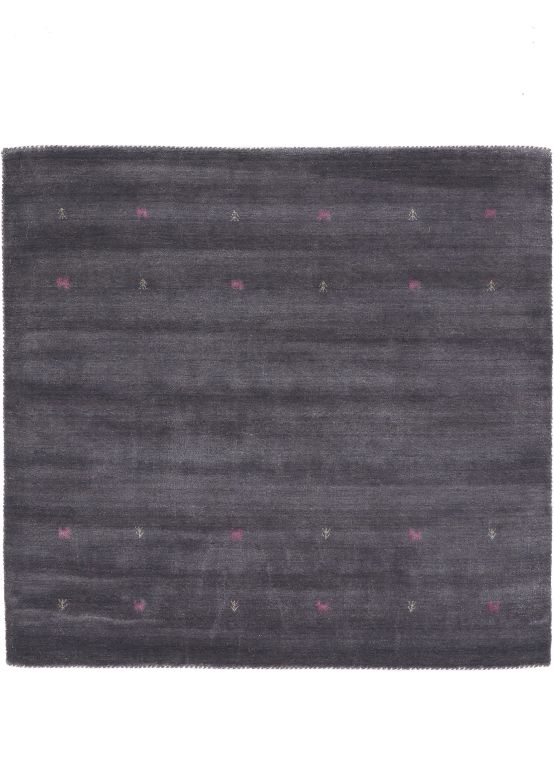 Tapis de laine Gabbeh Uni carré Gris