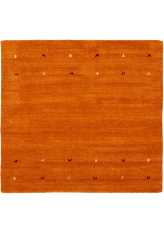 Tapis de laine Gabbeh Uni carré Orange