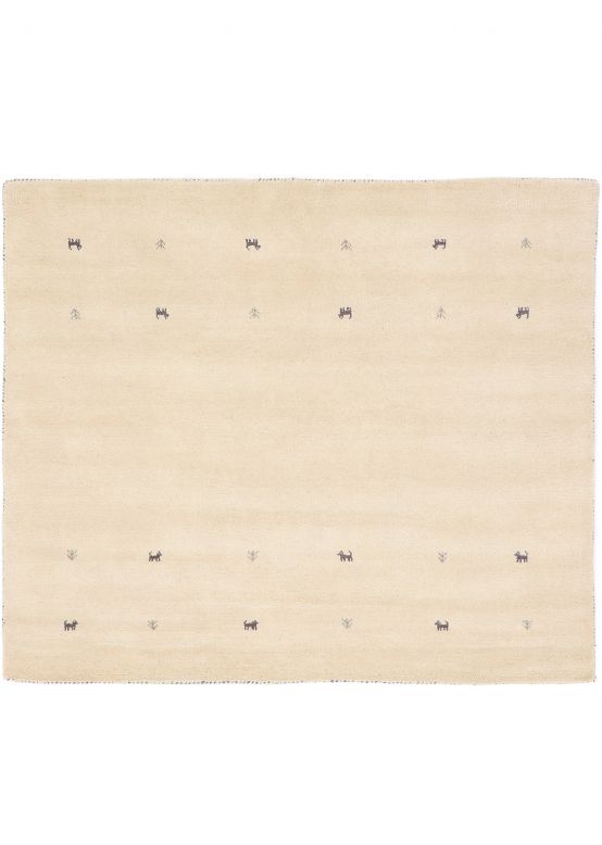 Tapis de laine Gabbeh Uni Blanc