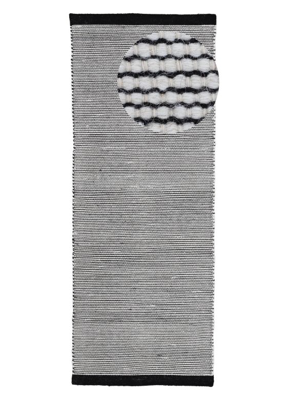 Tapis de laine Mona Noir et Blanc