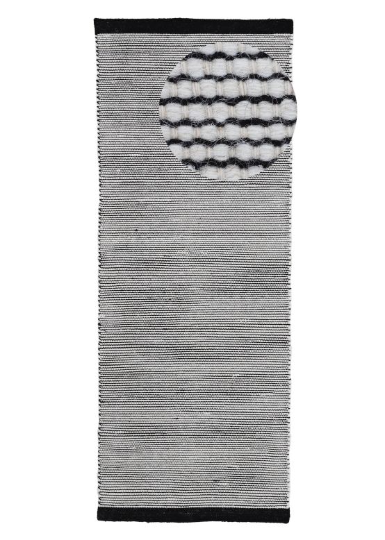 Tapis de laine Mona Noir et Blanc