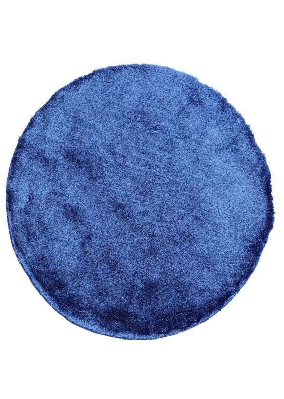 Tapis à poils longs Breeze ronde Bleu