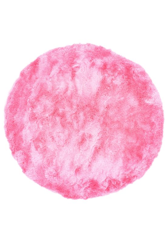 Tapis à poils longs Breeze ronde Rose